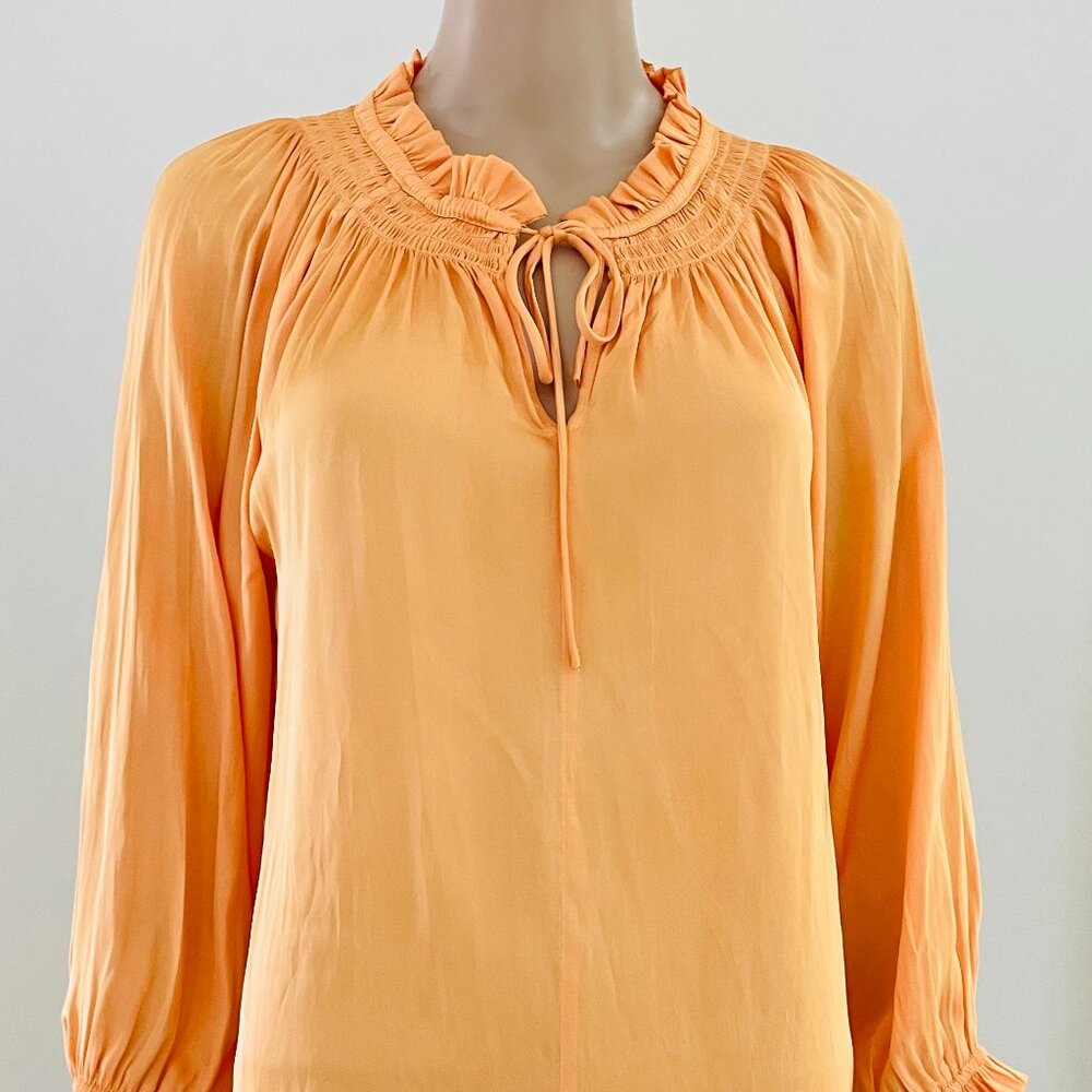 Chelsea & Theodore Women's Orange 3/4 Sleeve Blouse Size Medium